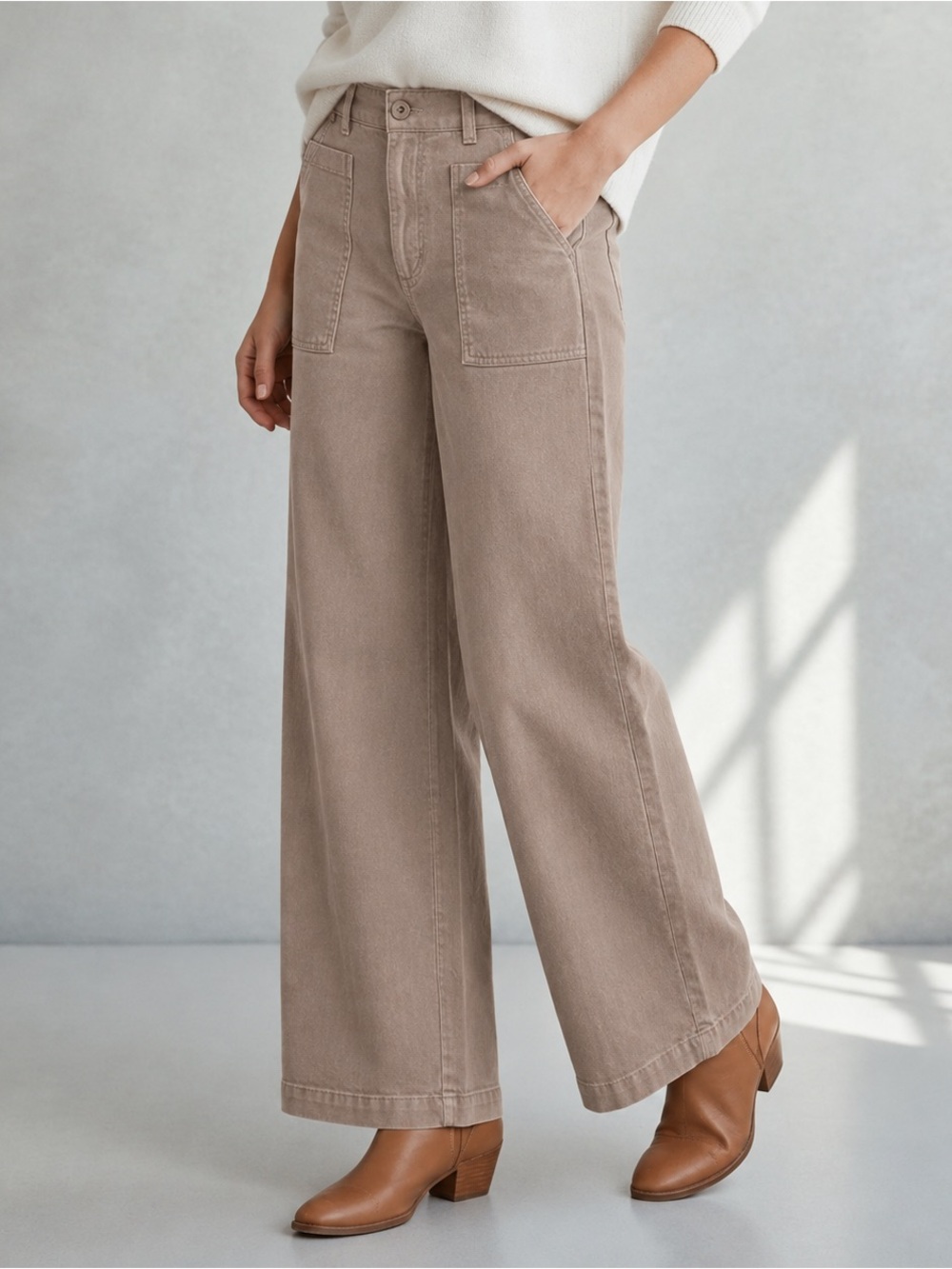 YFB Young Fabulous & Broke Blush Pink Wide Leg Crop Utility Pants Size XS